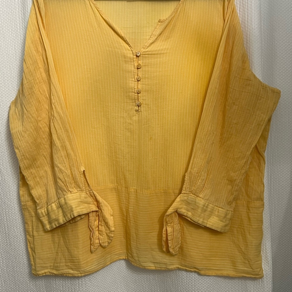 Liz Claiborne Light Yellow Striped Blouse